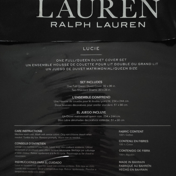 Ralph Lauren Lucie Queen duvet cover Sham Set - Picture 2 of 7
